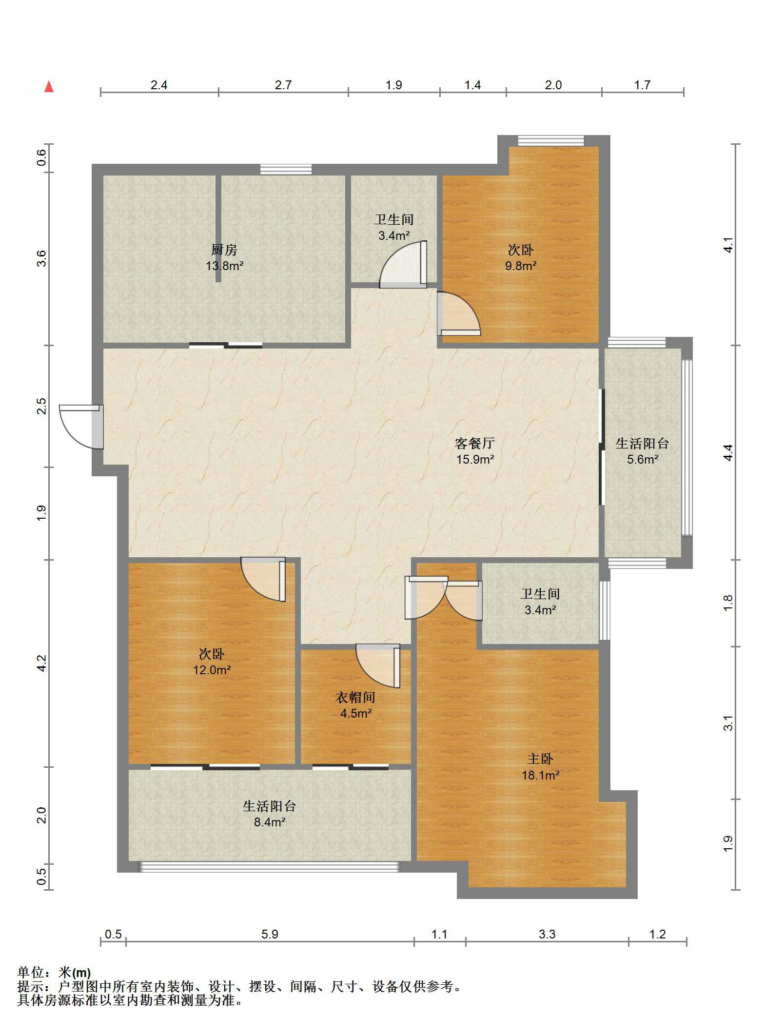 保利香槟国际 3室2厅2卫 148.00m&sup2;