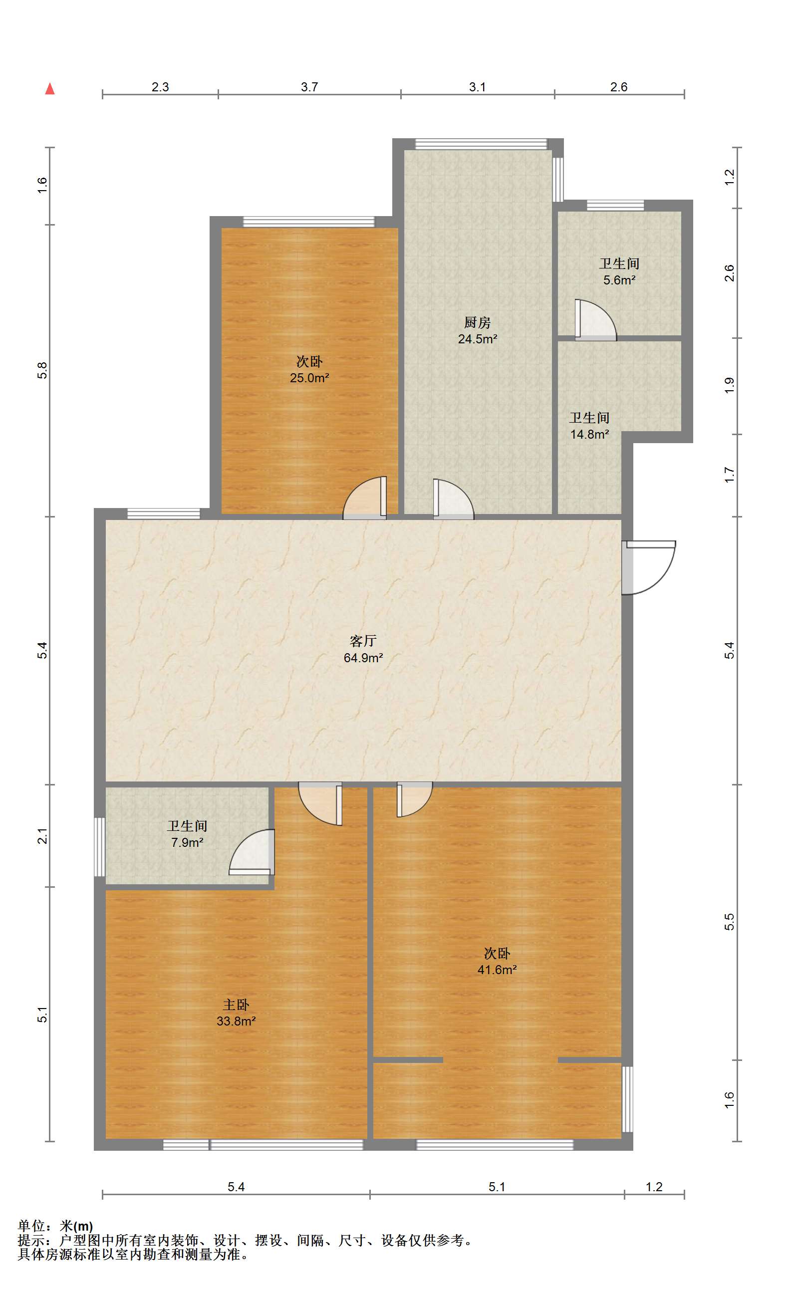 融悦华庭 3室2厅2卫 125m&sup2;