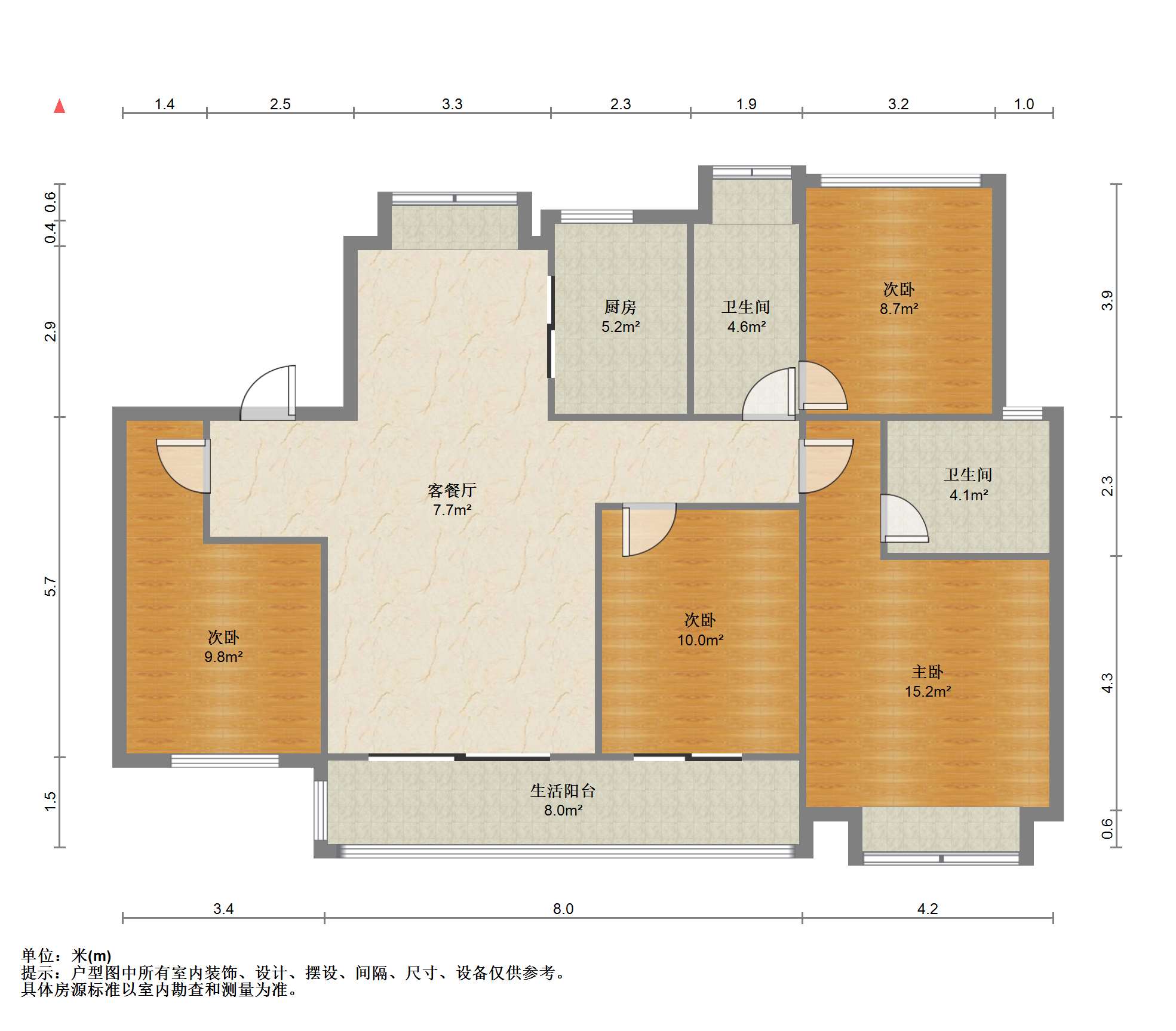 中南熙悦(南通经济技术开发区) 4室2厅2卫 122m&sup2;
