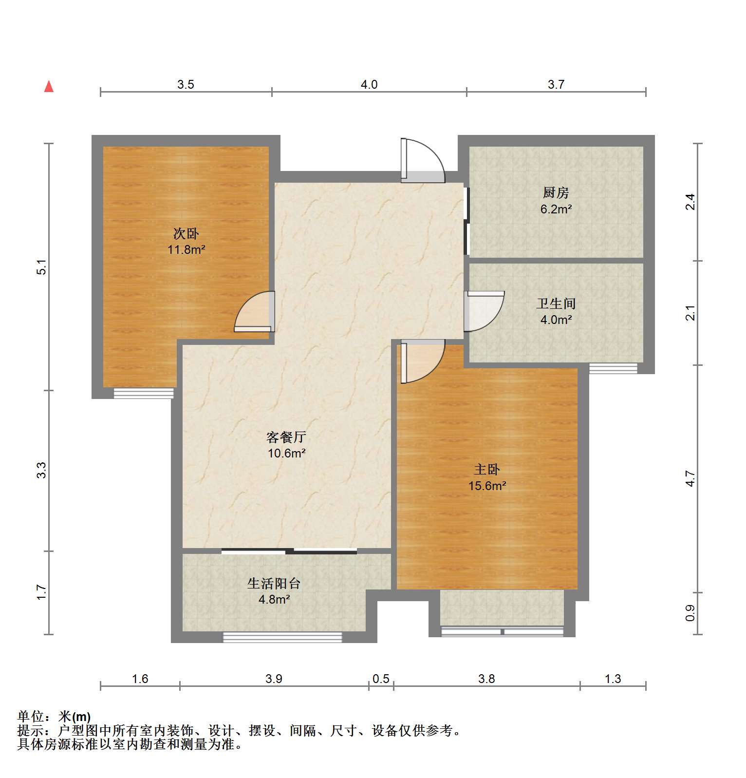 弘阳上城 2室2厅1卫 91m&sup2;