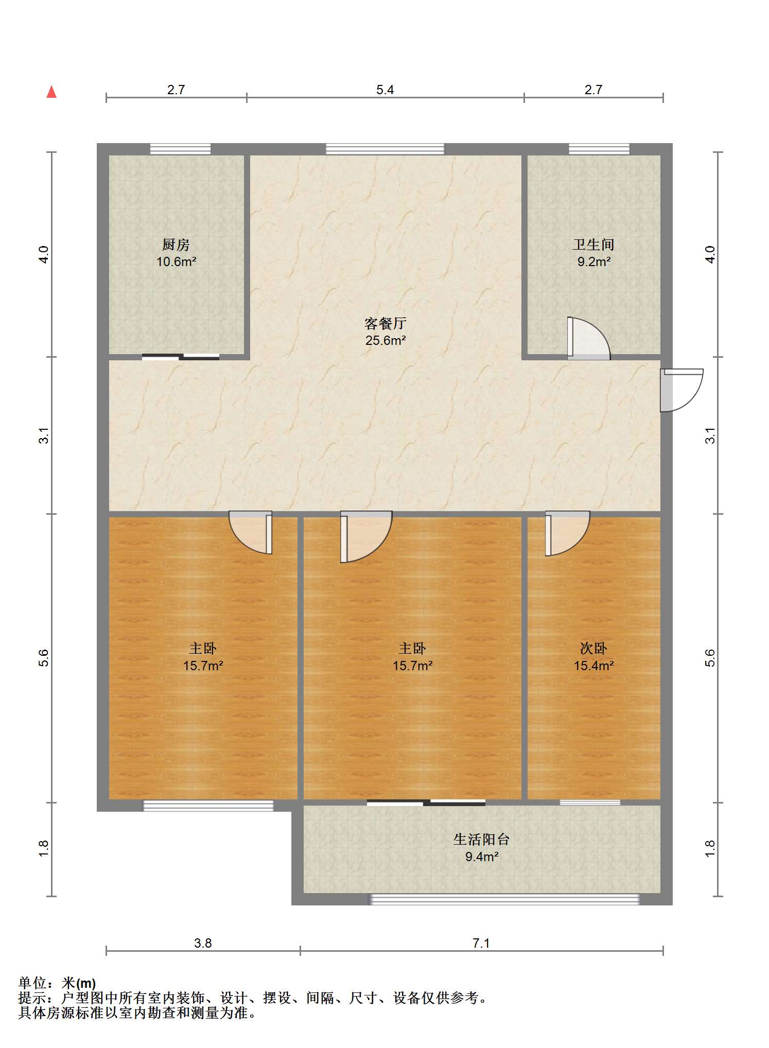 金辉花园 3室2厅1卫 130m&sup2;