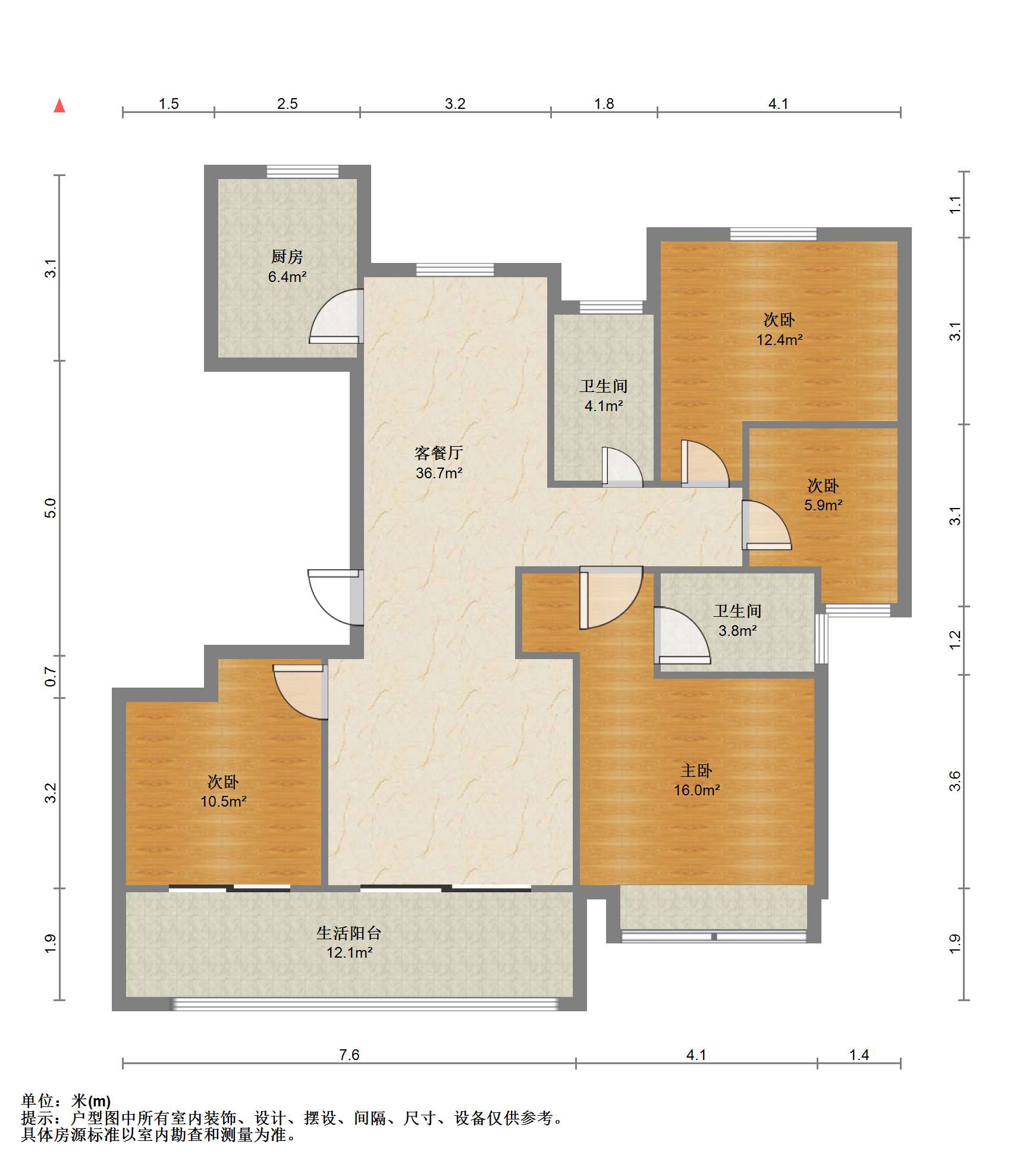 圆融玺悦 3室2厅1卫 130.98m&sup2;
