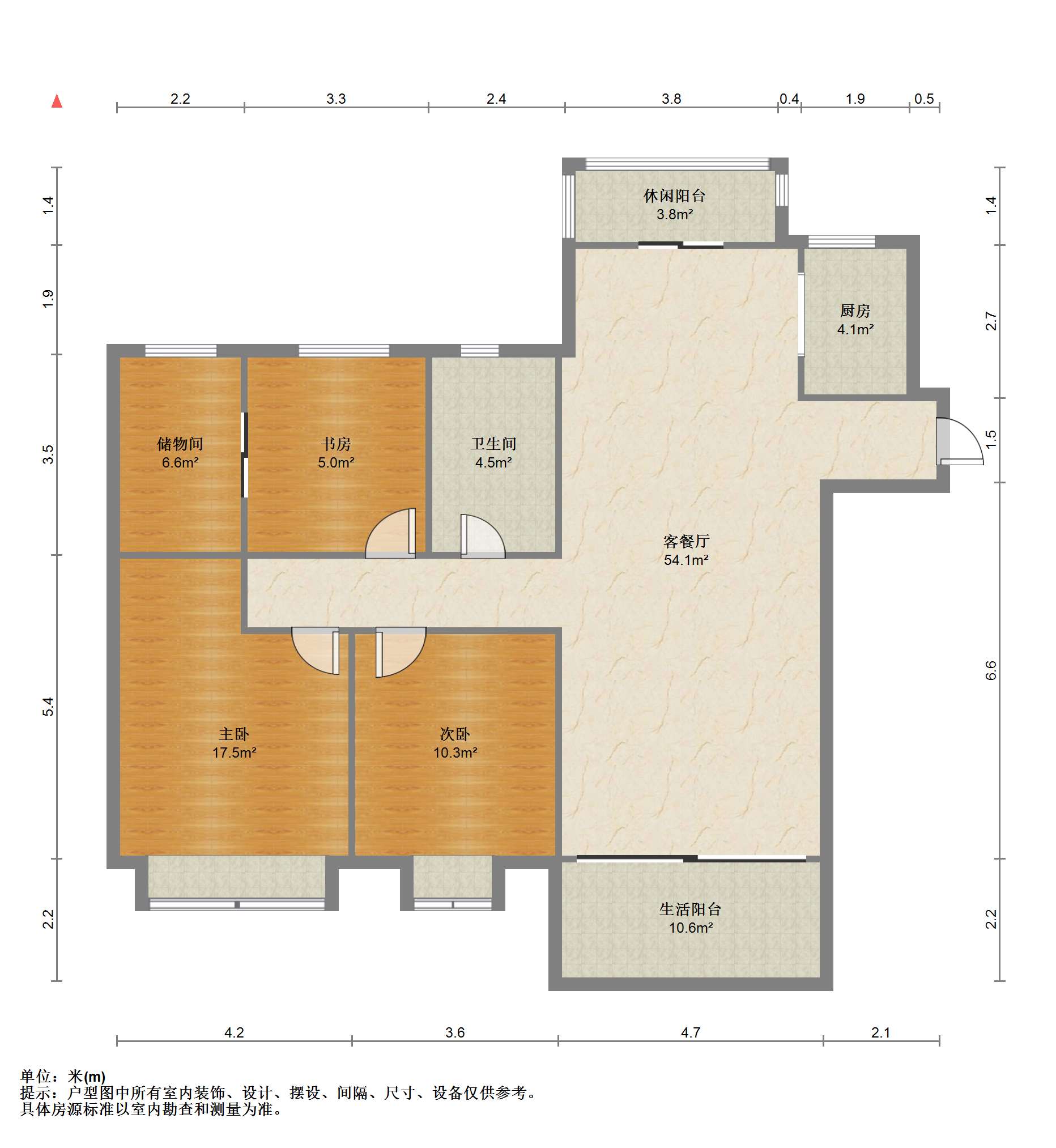华润悦锦湾 3室2厅1卫 133.75m&sup2;