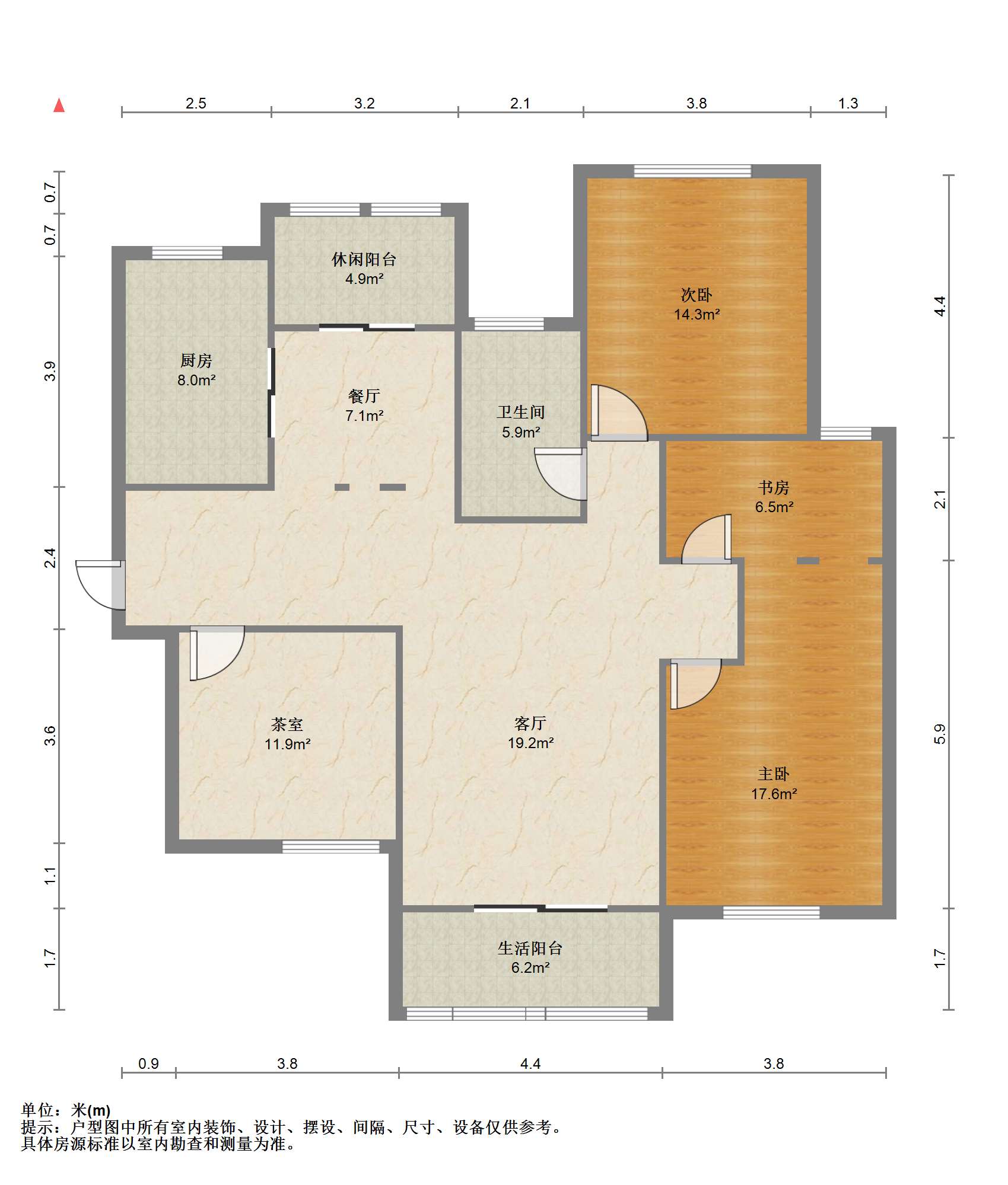 高迪晶城 3室2厅1卫 145.00m&sup2;