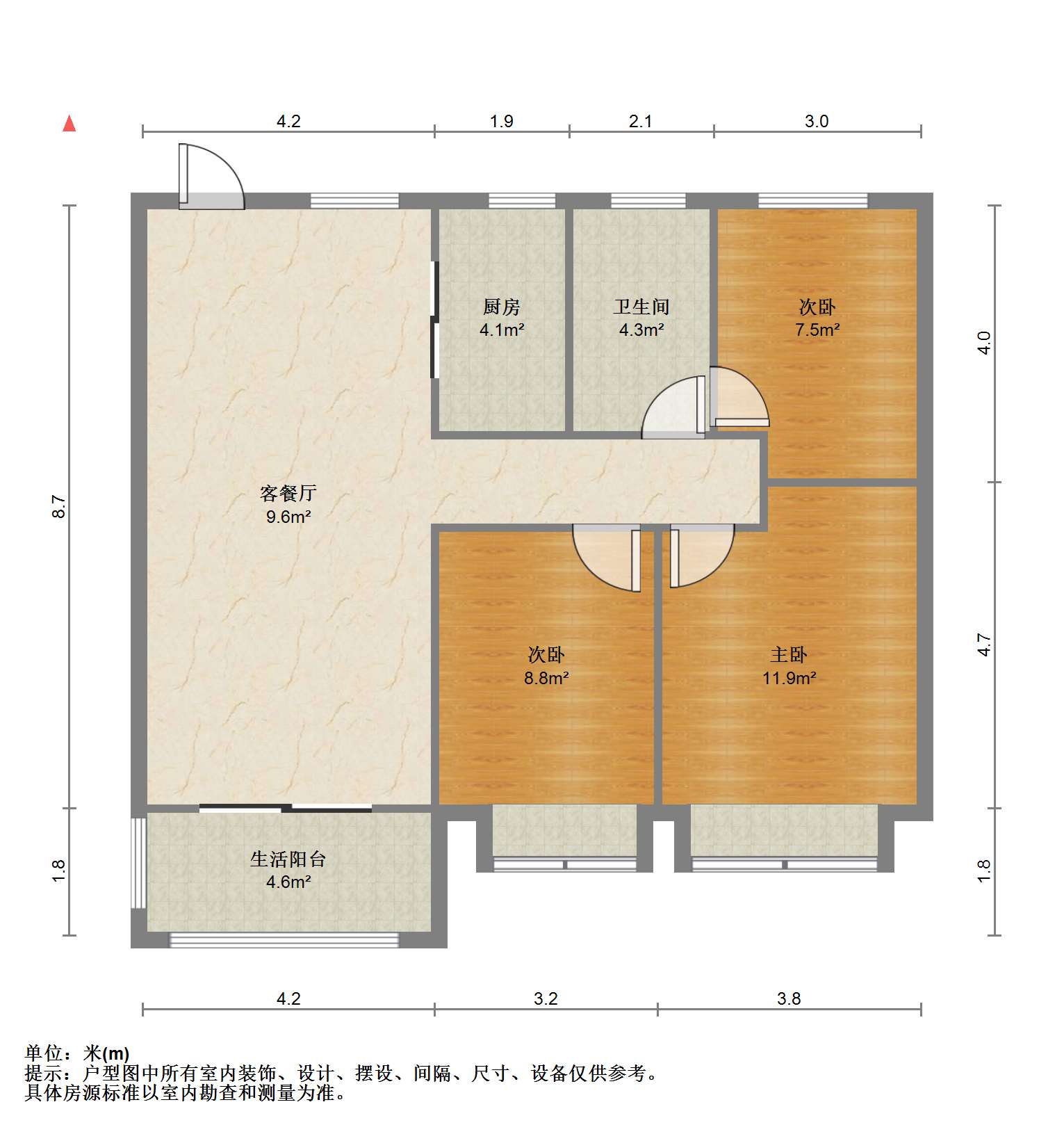 南通雅居乐花园 3室2厅1卫 99m&sup2;