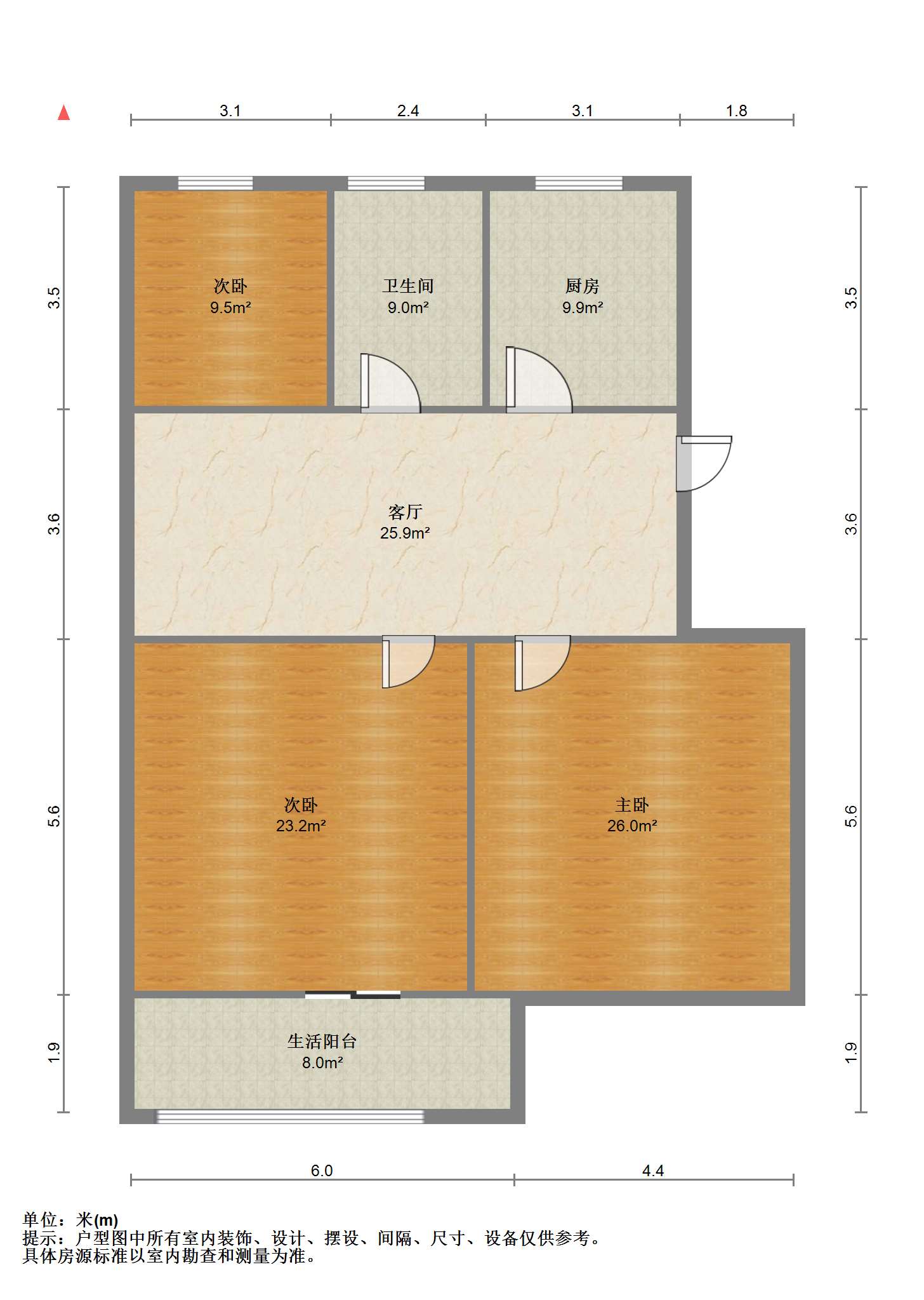 师范桥新村 3室2厅1卫 91m&sup2;