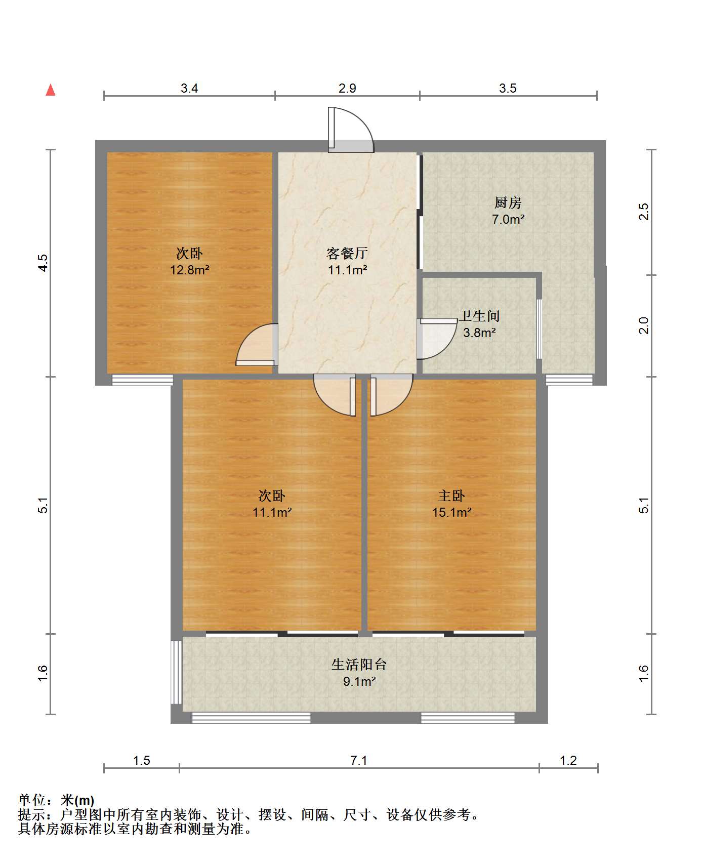 颐景苑 3室1厅1卫 100m&sup2;