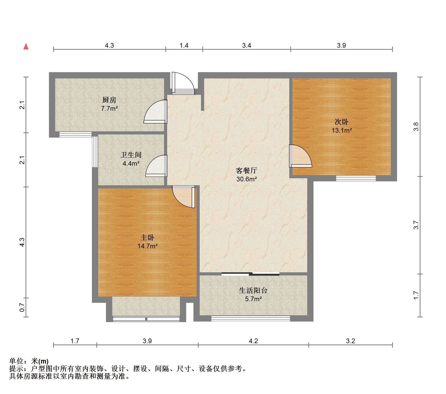 华润悦锦湾 2室1厅1卫 88m&sup2;