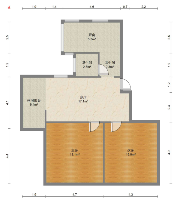 北濠桥新村 2室1厅1卫 68m&sup2;