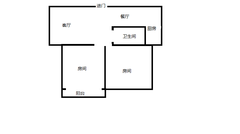 江景苑小区 2室2厅1卫 98m&sup2;