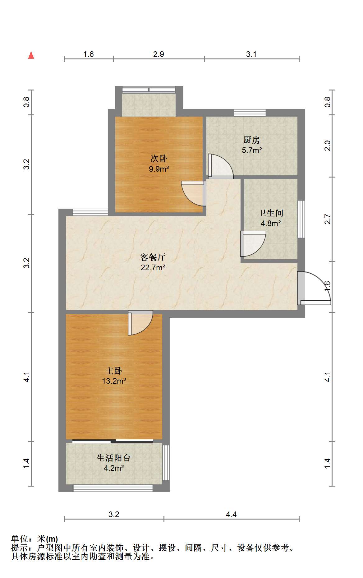 融悦华庭 2室2厅1卫 85m&sup2;