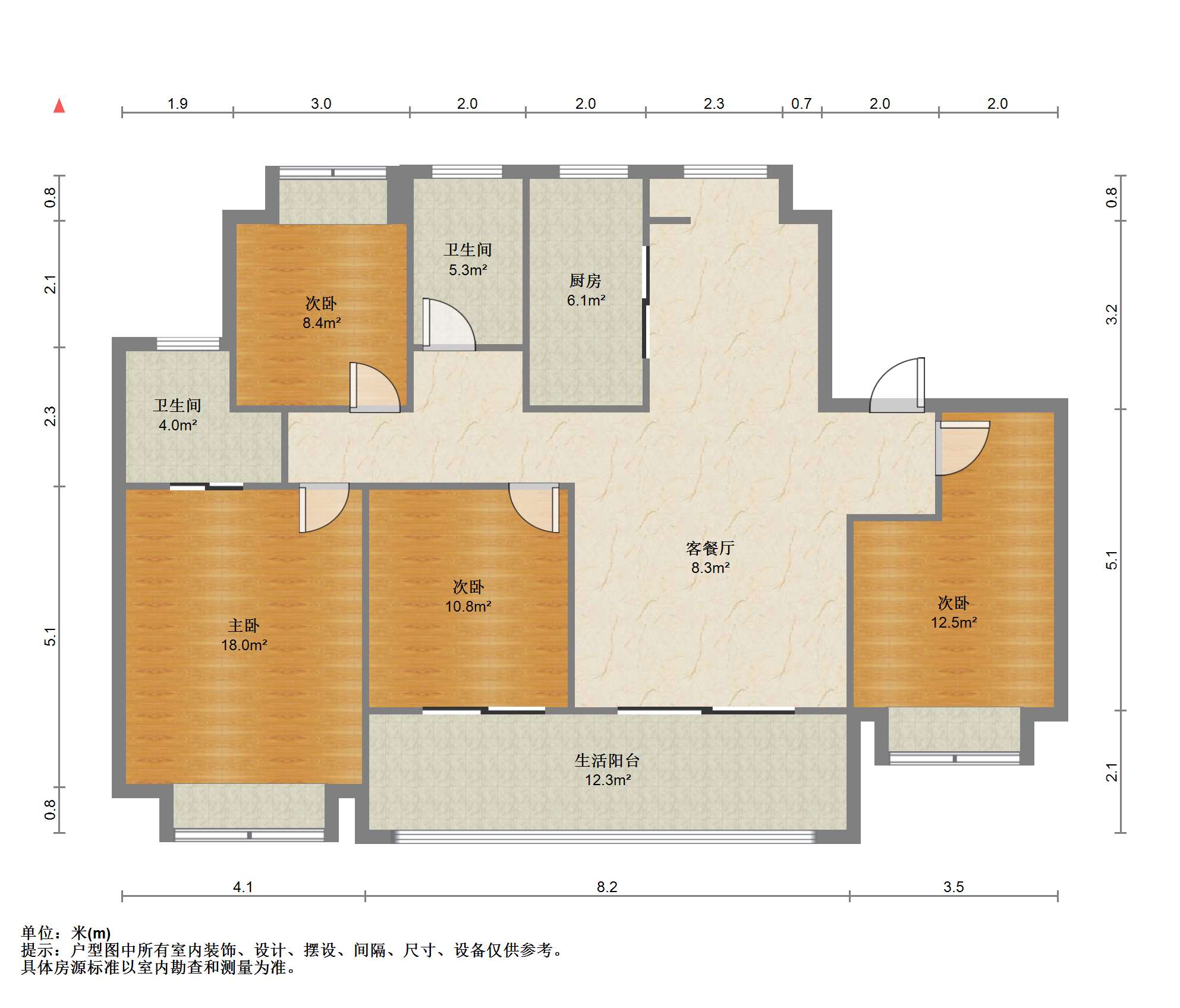 融创时代中心 4室2厅2卫 140.58m&sup2;
