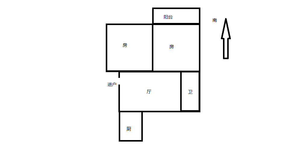 郭里园 2室1厅1卫 60.48m&sup2;