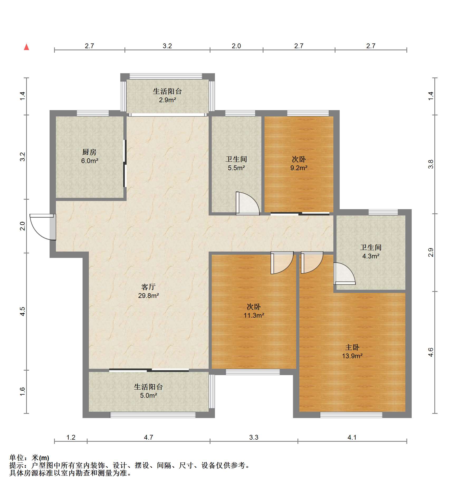景瑞望府 3室2厅2卫 123m&sup2;
