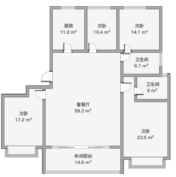九玺台 4室2厅2卫 143.11m&sup2;