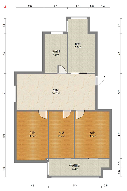 天香苑 3室2厅1卫 108m&sup2;