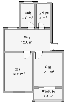 银花苑 2室1厅1卫 63.25m&sup2;