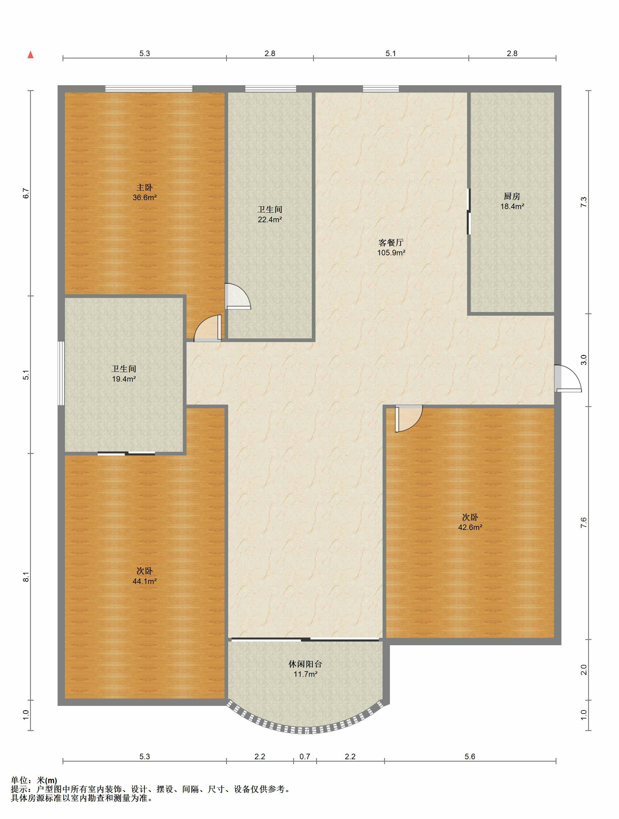 高迪晶城 3室2厅2卫 146.00m&sup2;