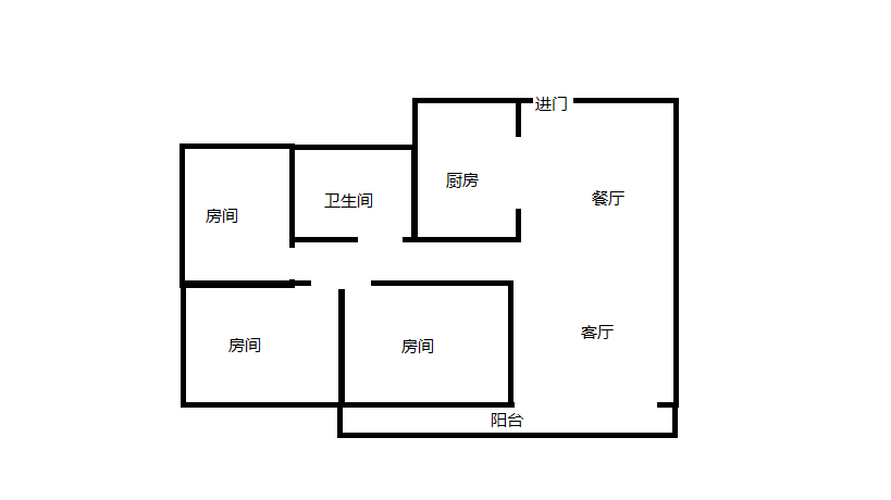 万濠星城 3室2厅1卫 100.00m&sup2;