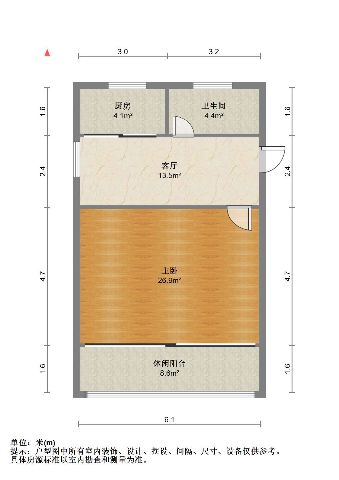 秦灶新村北区 1室1厅1卫 60m&sup2;