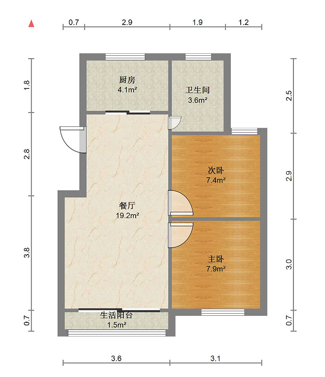 学林东苑 2室2厅1卫 100m&sup2;
