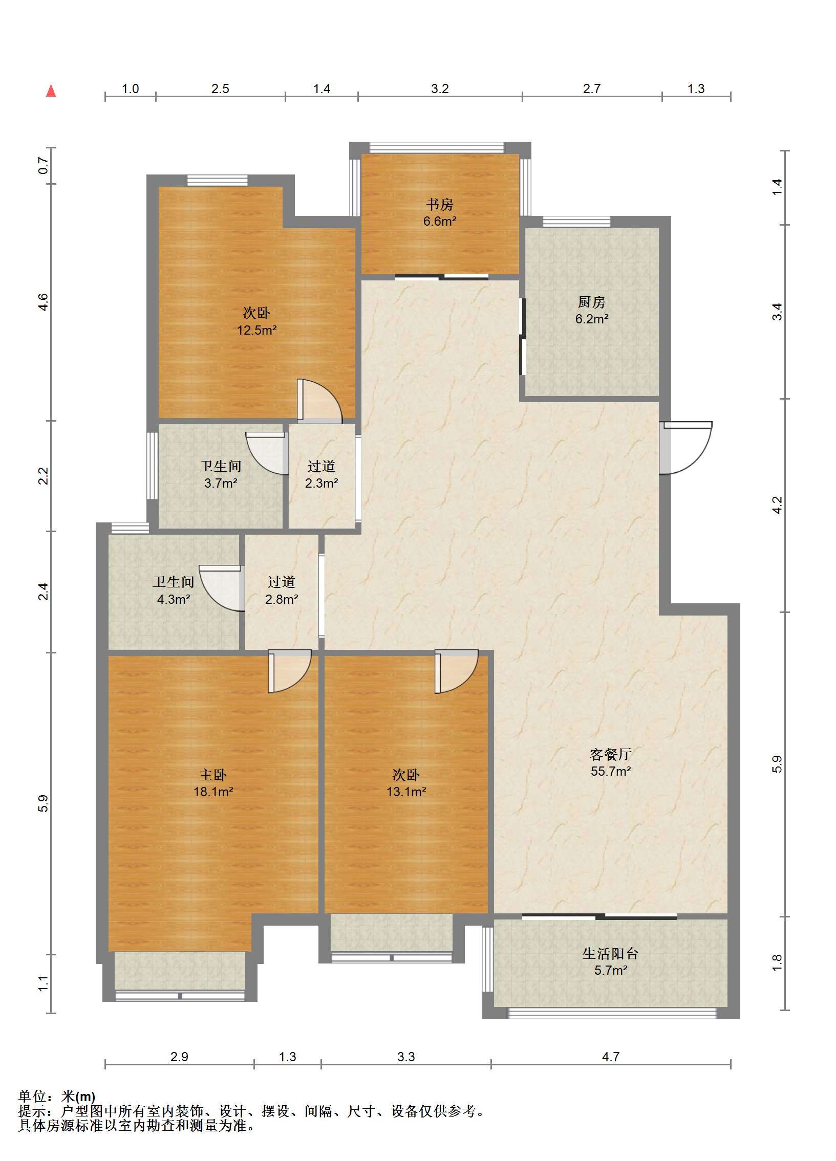 苏建阳光新城 4室2厅2卫 139m&sup2;