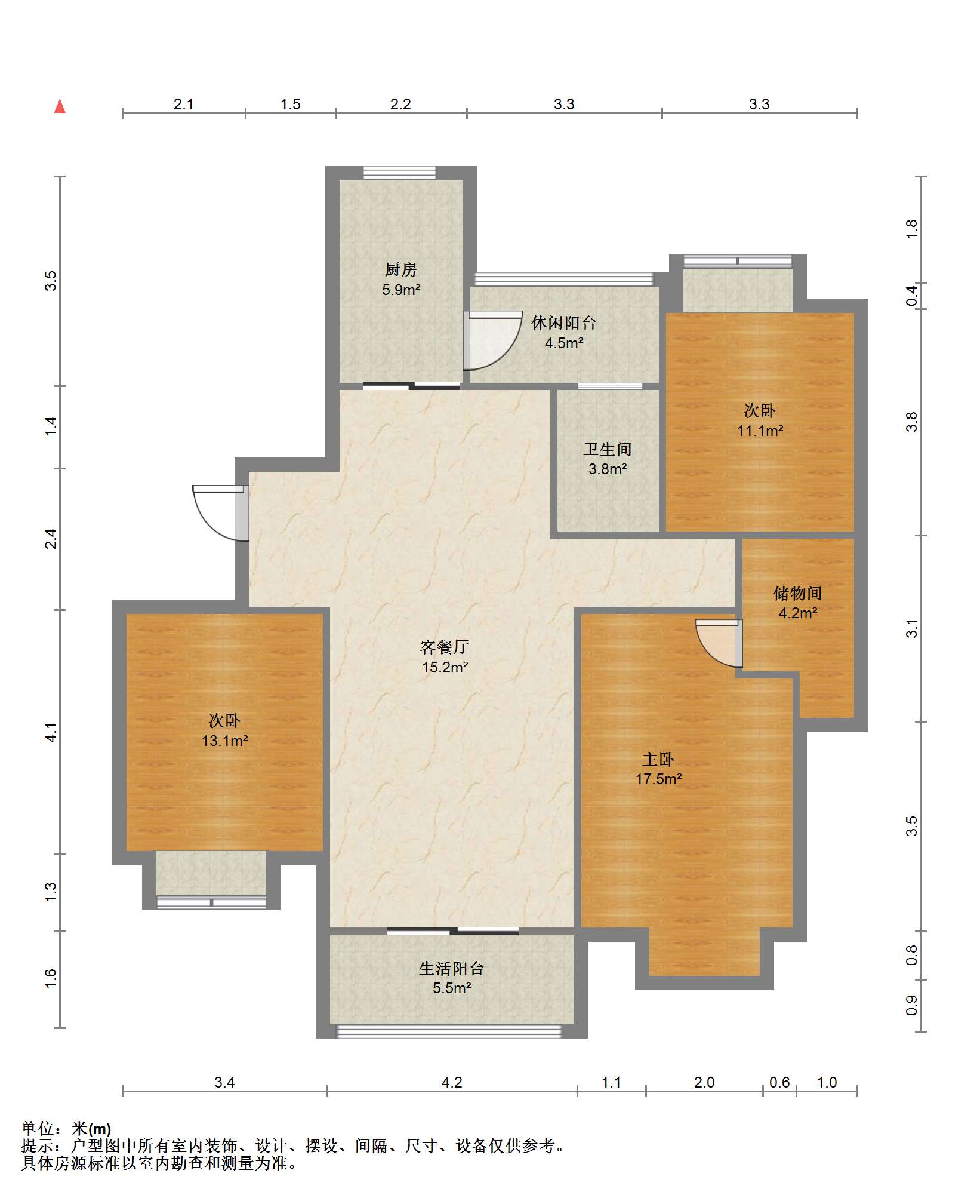 大唐金城 3室2厅1卫 130.00m&sup2;