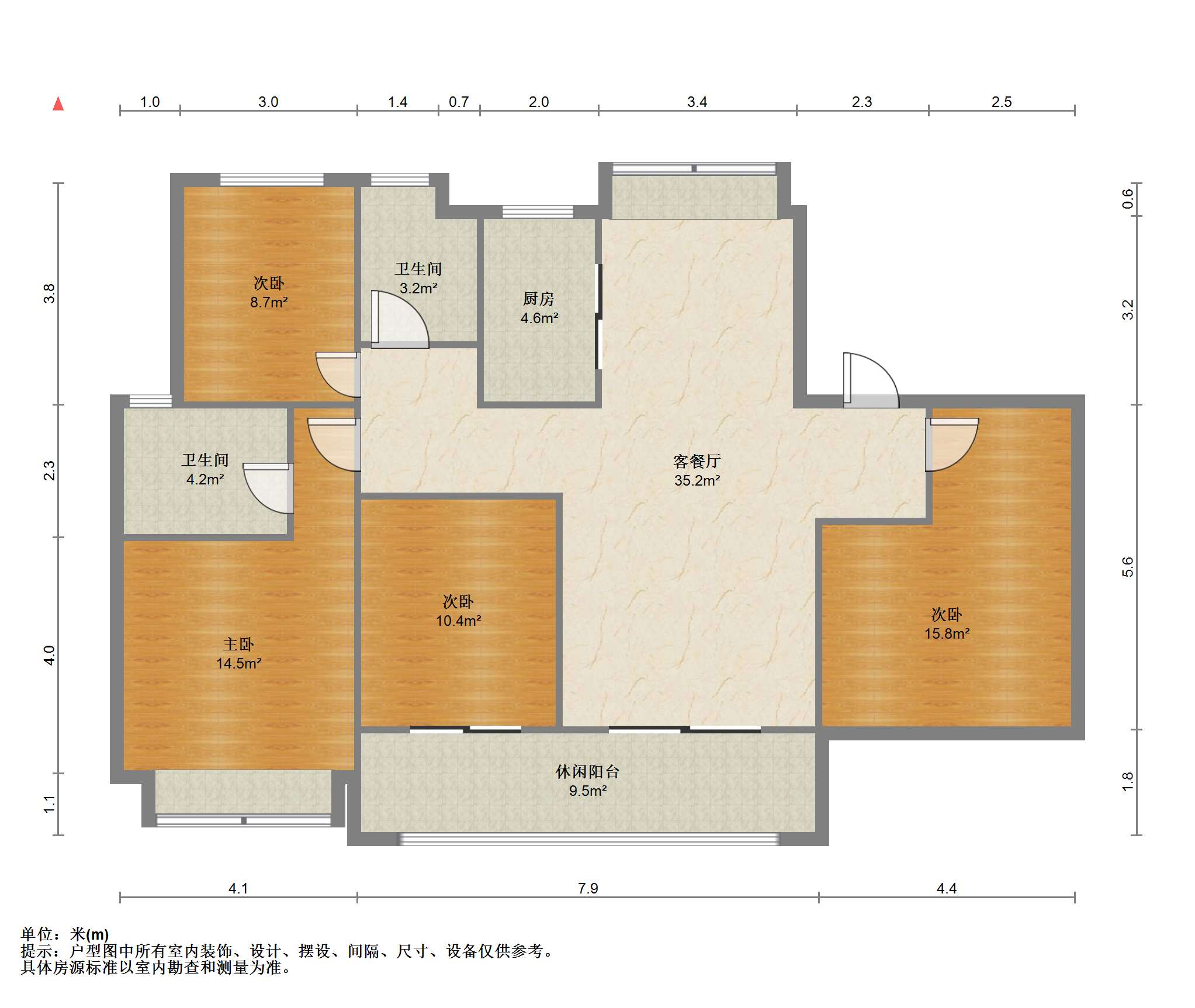 中南熙悦(南通经济技术开发区) 4室2厅2卫 122m&sup2;