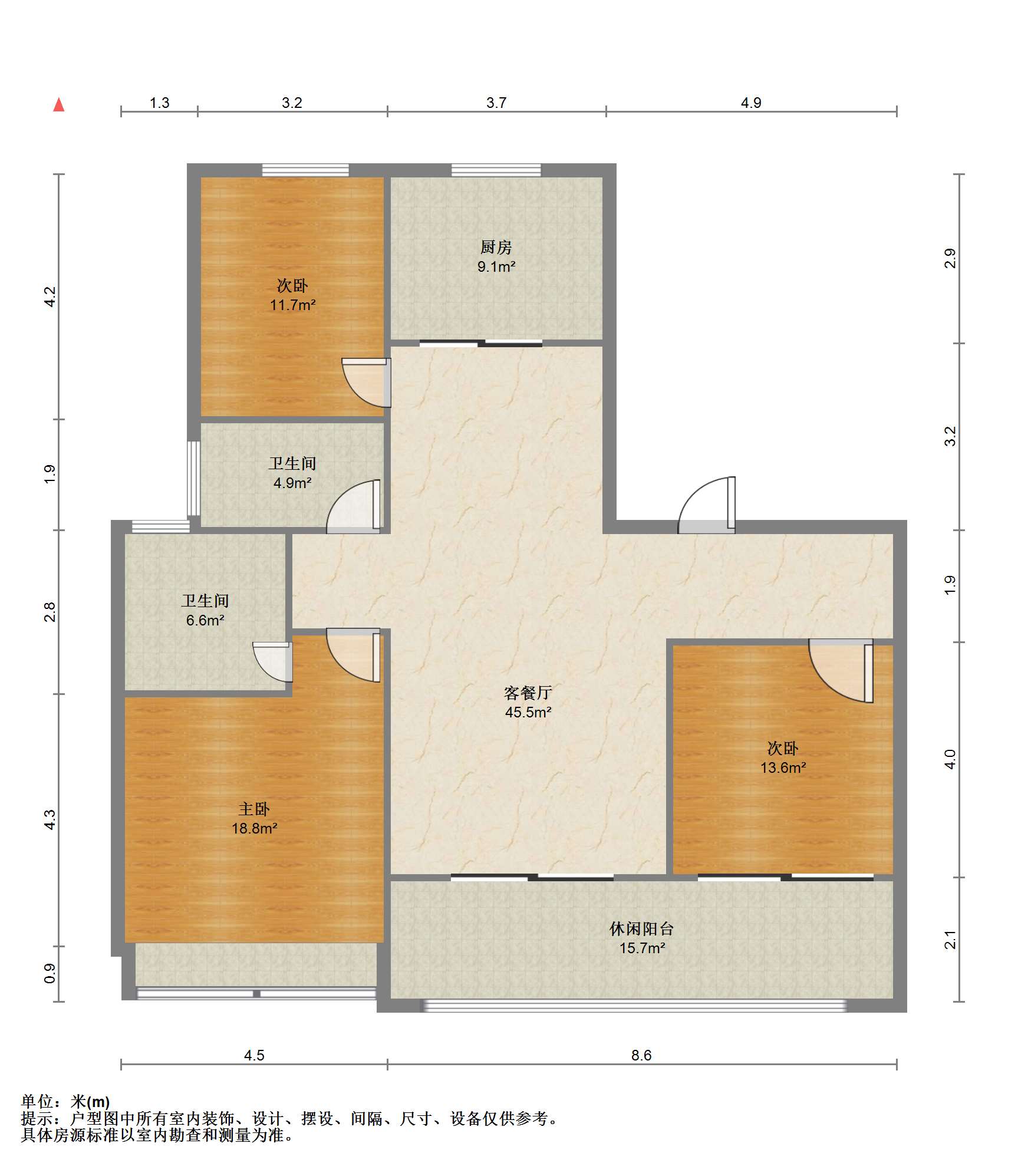 中铁壹号院 3室2厅2卫 112m&sup2;