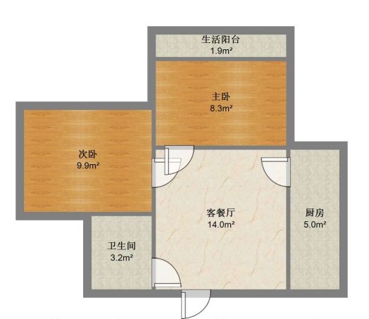 易家桥新村 2室1厅1卫 60m&sup2;