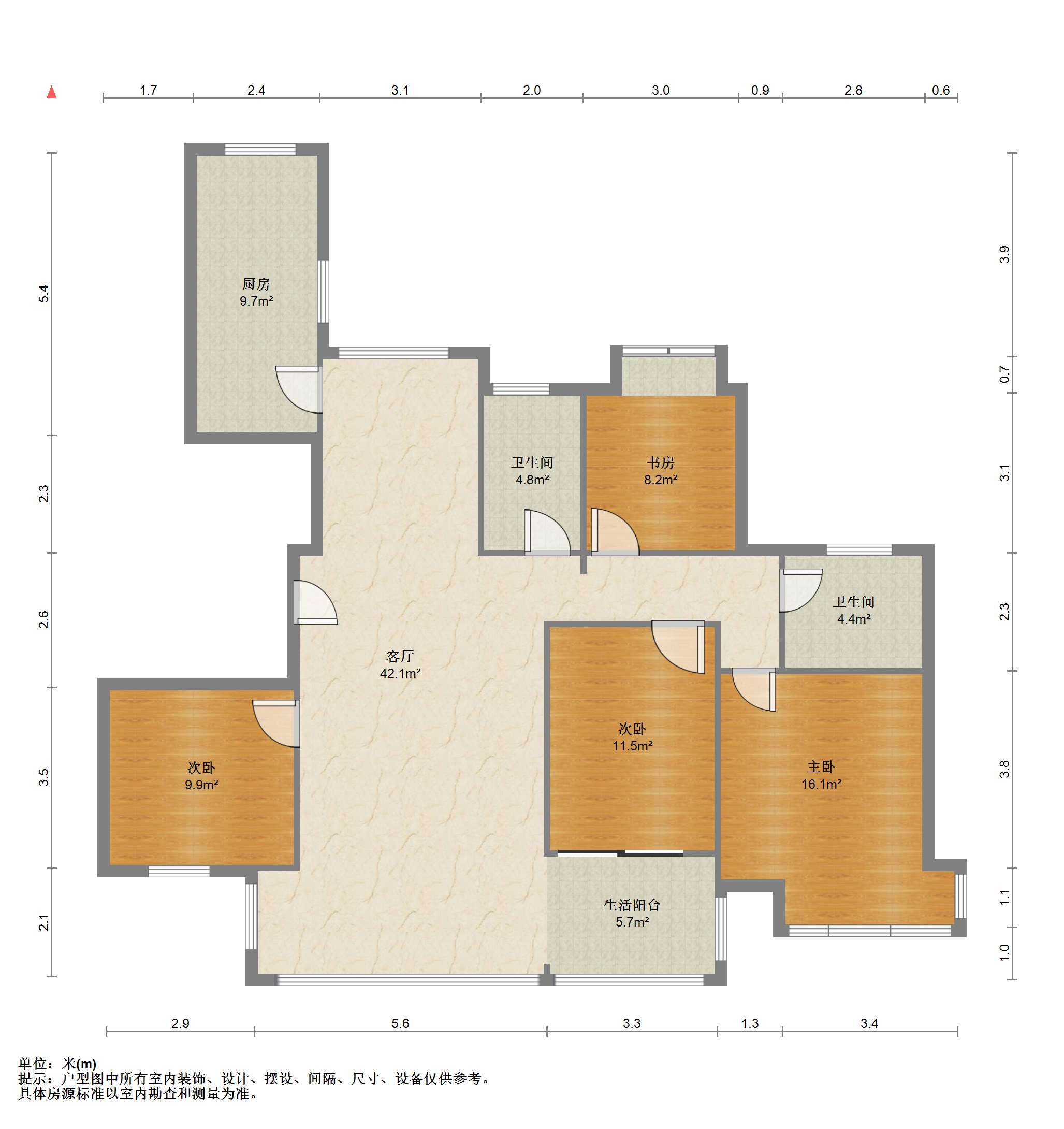 万达华府 4室2厅2卫 141m&sup2;