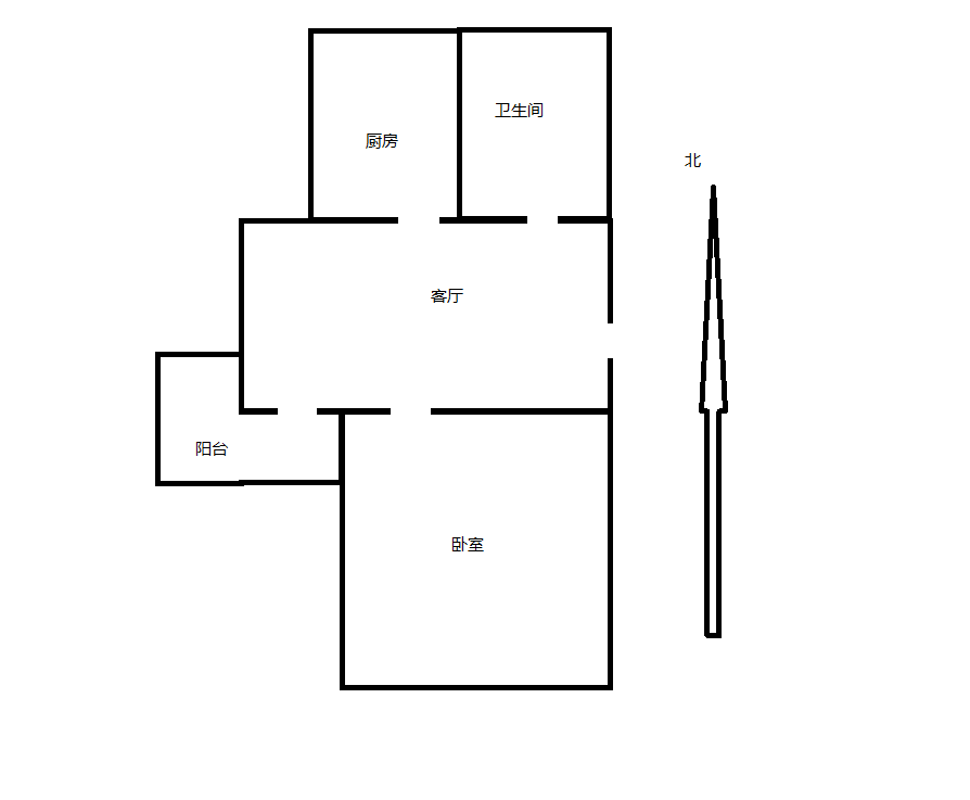 郭里园 1室1厅1卫 46m&sup2;
