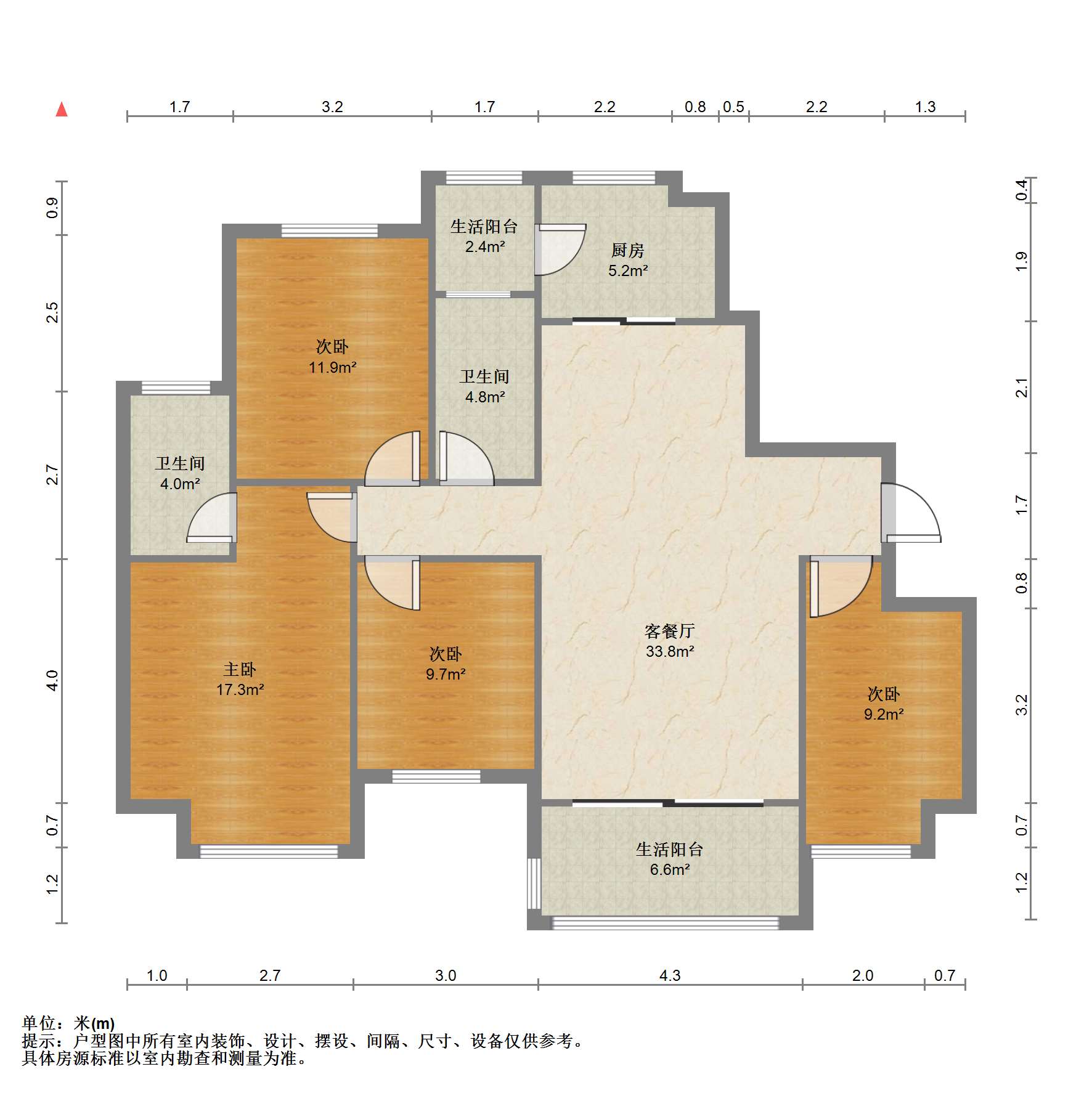 碧桂园天玺湾南区 4室2厅2卫 139.02m&sup2;