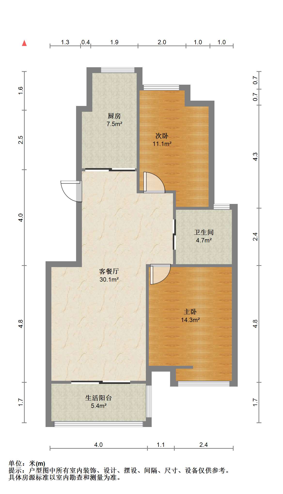 苏建阳光新城 3室2厅1卫 92m&sup2;