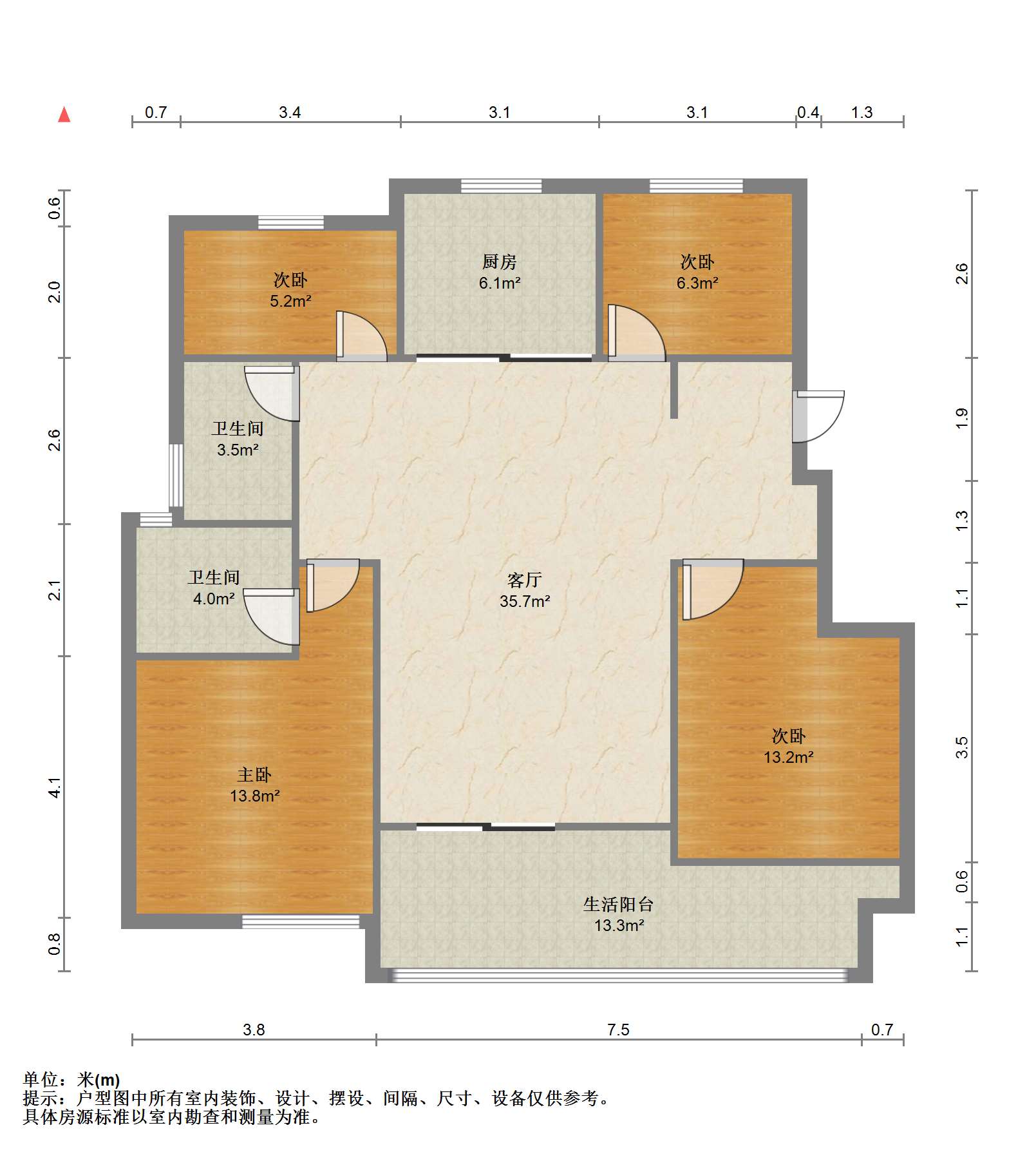 佳源都市 4室2厅2卫 120.11m&sup2;