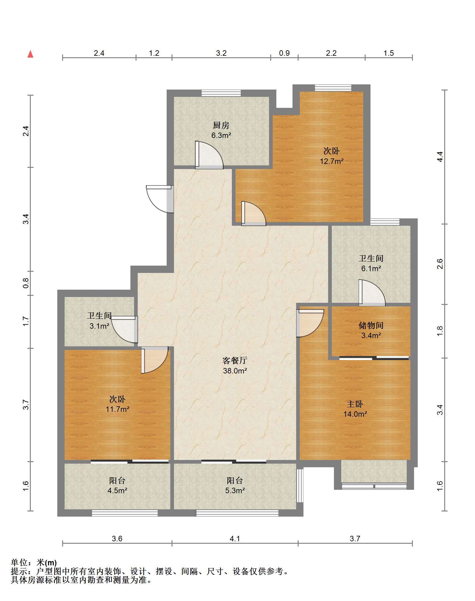 中兴兰溪荟 3室2厅2卫 134.39m&sup2;