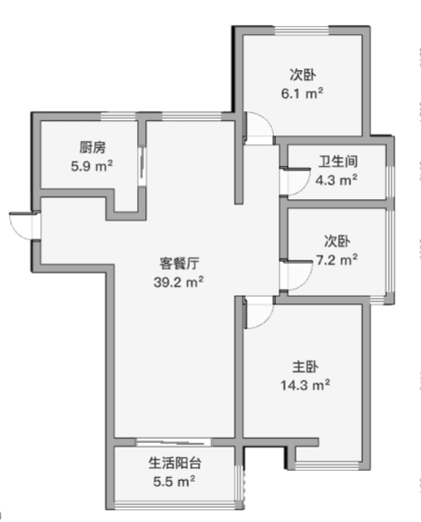 江山鼎 3室2厅1卫 110m&sup2;