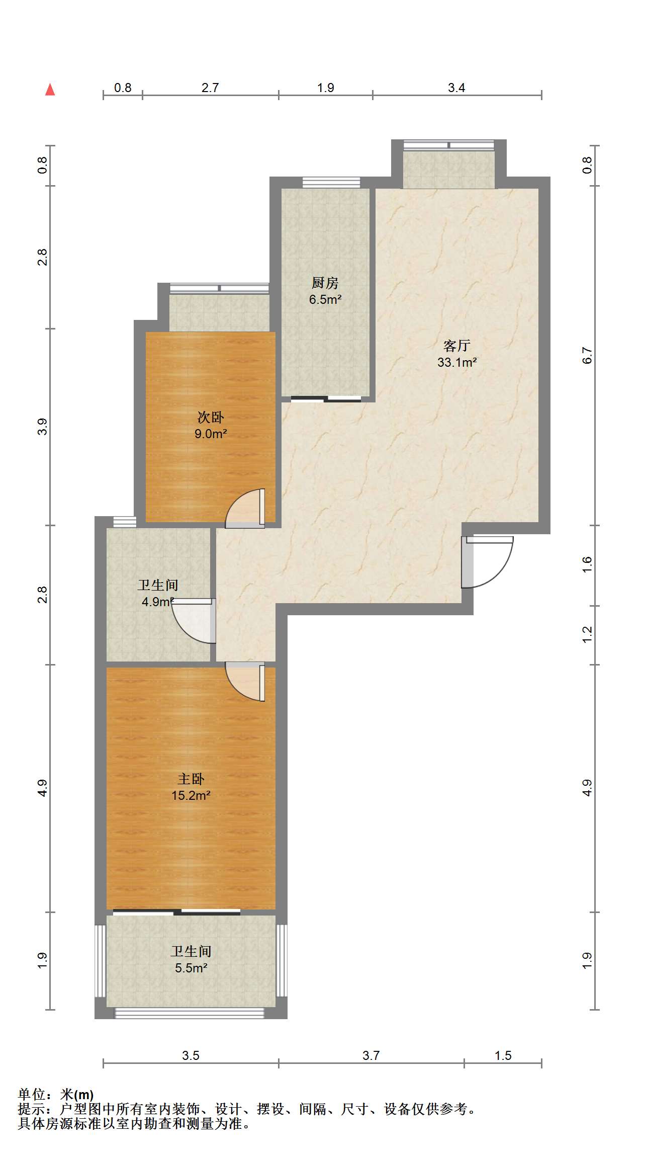 炜赋花苑 2室1厅1卫 90m&sup2;