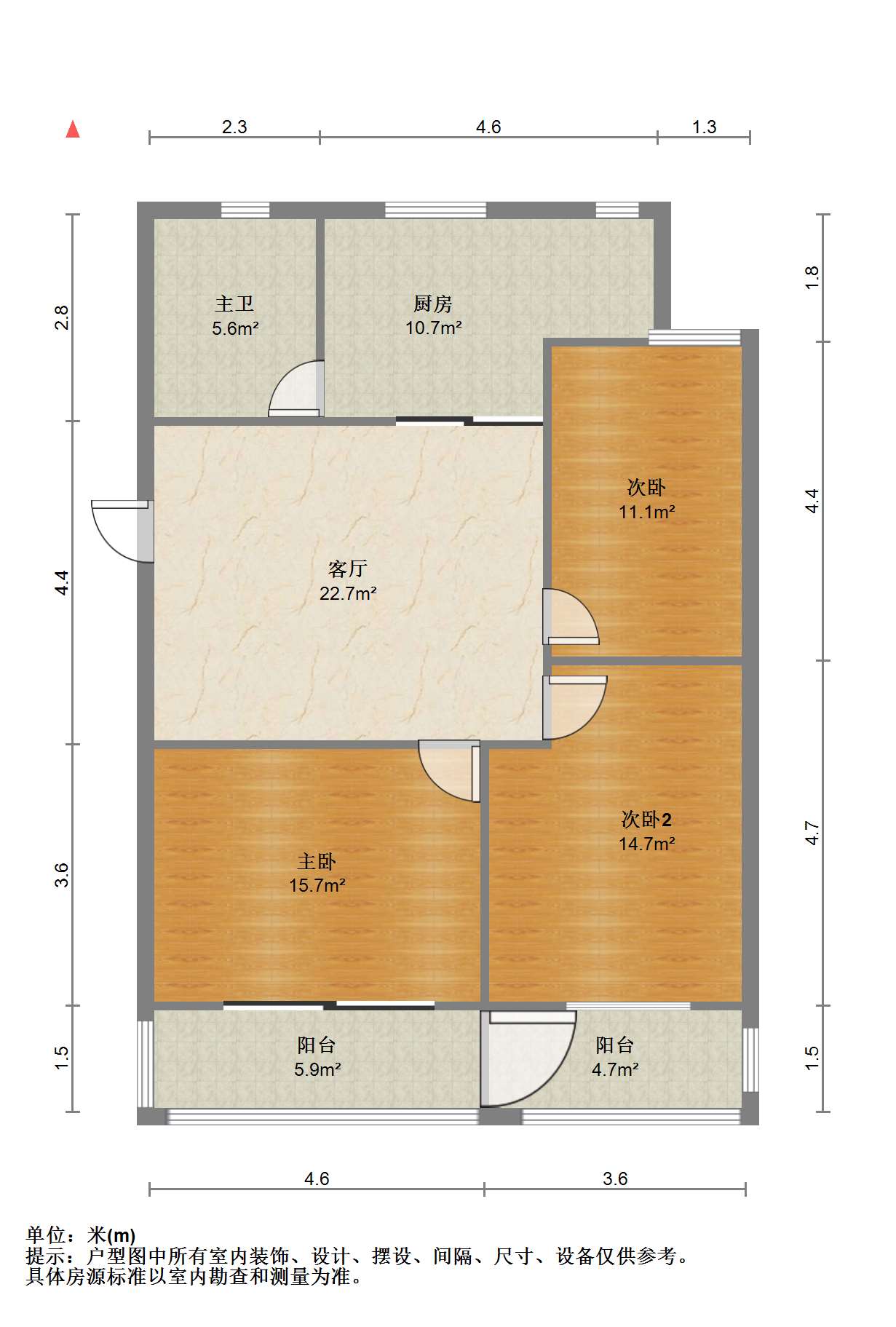 德民花苑东区 3室1厅1卫 88.7m&sup2;