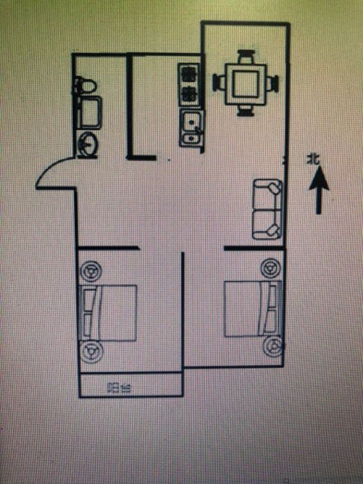 新城小区 2室2厅1卫 90m&sup2;