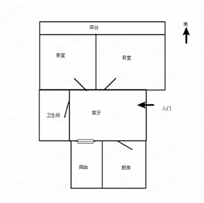 望江楼小区 2室1厅1卫 64.4m&sup2;