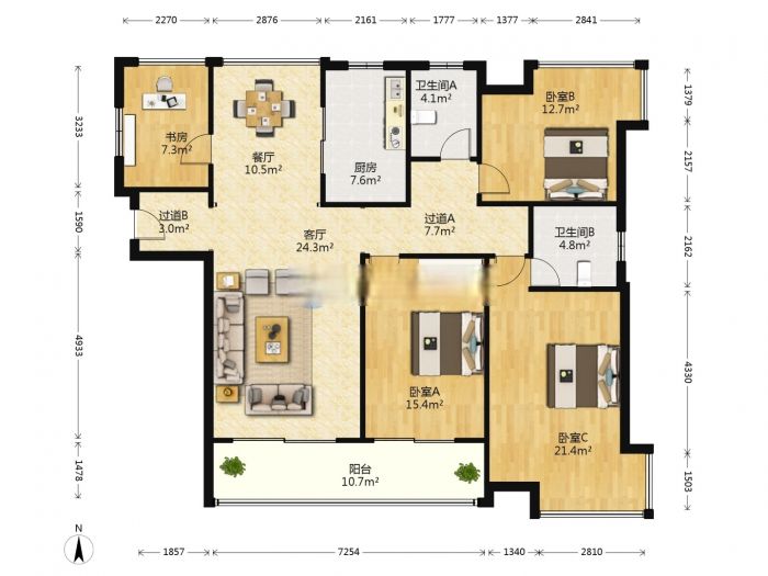 第九园 4室2厅2卫 141.88m&sup2;