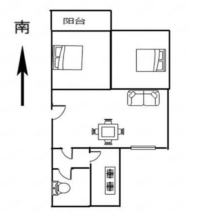弘运园 2室1厅1卫 65m&sup2;