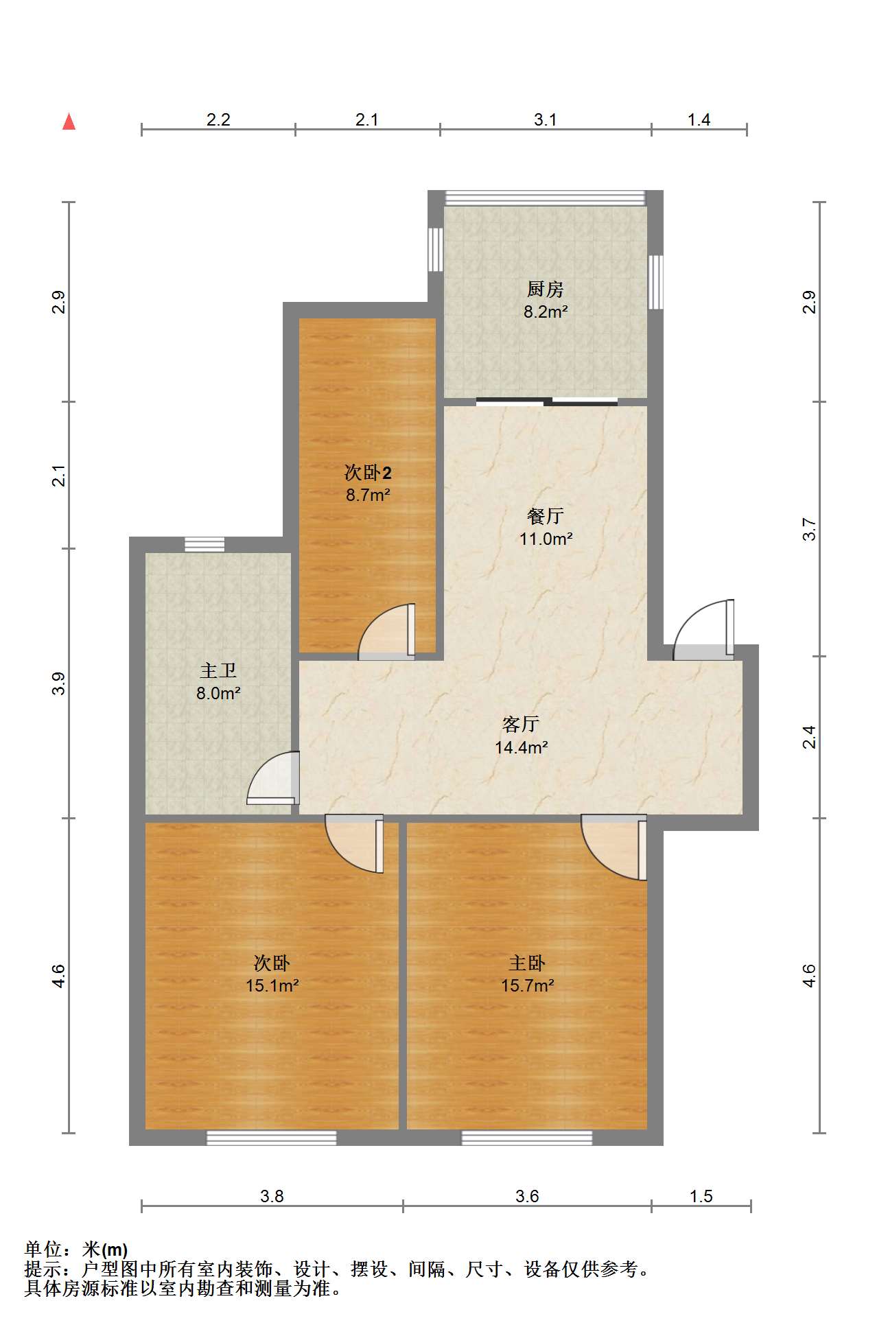 天润家园 3室1厅1卫 101m²