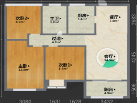 景瑞御府 3室2厅1卫 93m&sup2;