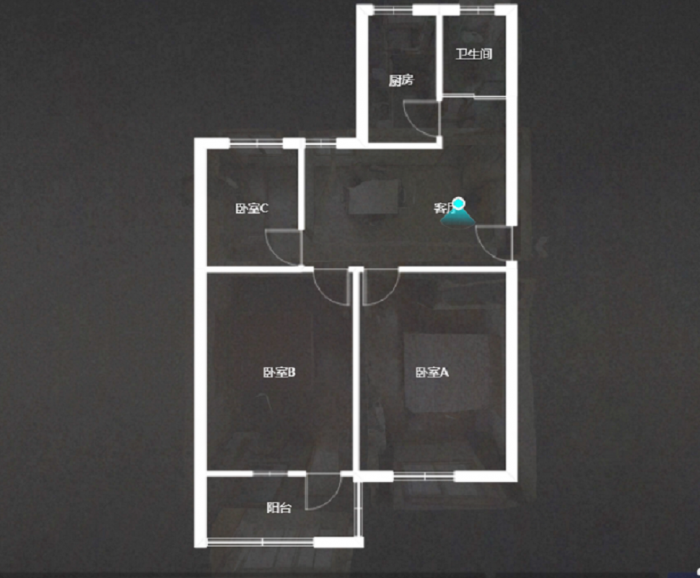 虹桥南村 2室1厅1卫 63.97m&sup2;