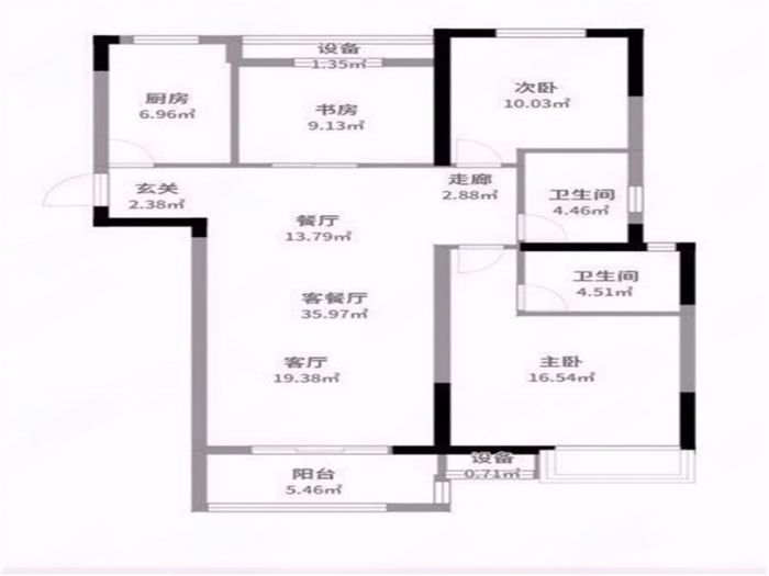 中海碧林湾 2室2厅2卫 108m&sup2;