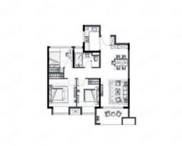 万科翡翠公园 3室2厅1卫 92m&sup2;