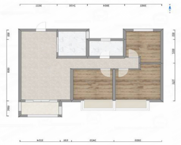绿地新里城 3室2厅1卫 90.01m&sup2;