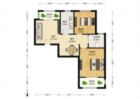 高迪晶城 2室1厅1卫 92m&sup2;